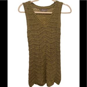 Marled Reunited Clothing Olive Green Sleeveless Sweater Top Size XS